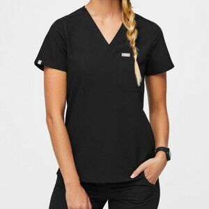 FIGS Black Catarina One-Pocket Scrub Top